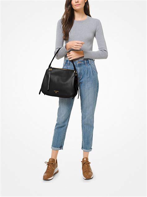 michael kors grand large pebbled leather shoulder bag|Shoulder & Bucket Bags .